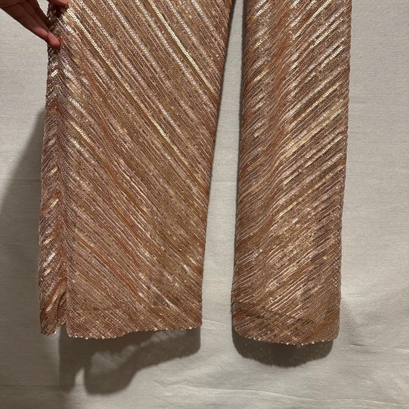 Theia Sequin Embroidered Tulle Kimono Jumpsuit - size 2 - Picture 8 of 11